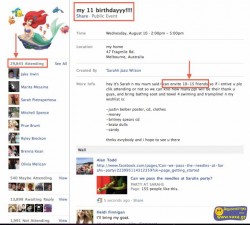 Πρόσκληση για πάρτι γενεθλίων μέσο το Facebook