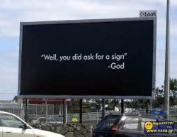 Σημάδι από το Θεό σε διαφήμιση